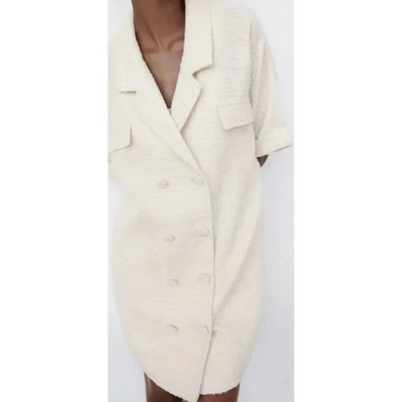 Zara TEXTURED SHIRT DRESS - Picture 4 of 8